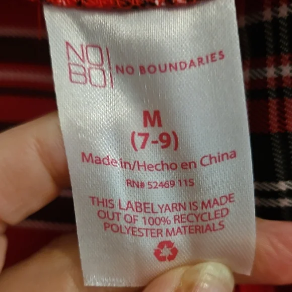 No Boundaries Red Black Plaid Pleated A-Line Mini Skirt Size Medium - Picture 2 of 4